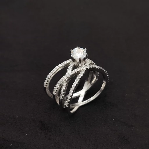 انگشتر نقره رادیوم مدل جواهری فانتزی کد74959 - Image 3