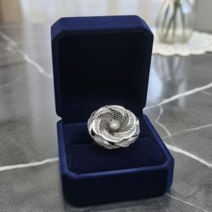 انگشتر نقره آبکاری طلا زرد طرح فیوژن کد 200