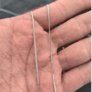 زنجیر نقره عیار 925 طرح کارتیر با آبکاری طلا سفید  55سانت