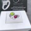 انگشتر نقره با نگین زبرجد ، یاقوت سرخ N141434