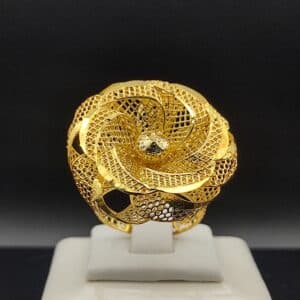 انگشتر نقره آبکاری طلا طرح فیوژن کد 200 - Image 5