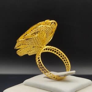 انگشتر نقره آبکاری طلا طرح فیوژن کد 200 - Image 7