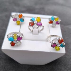 انگشتر نقره 5 نگین