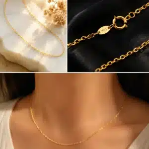 زنجیر نقره عیار ۹۲۵ با آبکاری طلای ۲۴ عیار