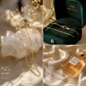 زنجیر نقره عیار ۹۲۵ با آبکاری طلای ۲۴ عیار - Image 2