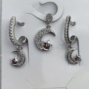 نیم ست نقره طرح ماه و ستاره آبکاری رادیوم کد 56 - Image 2