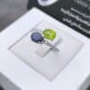 انگشتر نقره با نگین زبرجد ، یاقوت کبود N141451