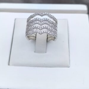 انگشتر نقره با آبکاری طلا سفید   کدN134996 - Image 2