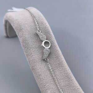 دستبند نقره با آبکاری طلای سفیدN152083