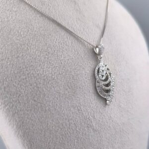 پلاک نقره با آبکاری طلای سفید (طرح اسپیرال) کدN151824