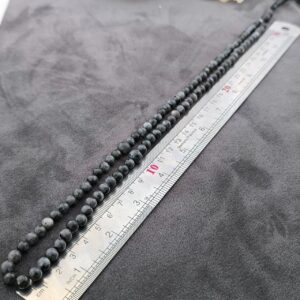 تسبیح سنگ لابرادوریت دودی 101 دانه کدN139033 تسبیح صدف طبیعی