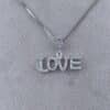 پلاک نقره با آبکاری طلای سفید (طرح LOVE) N151840