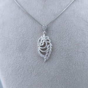 پلاک نقره با آبکاری طلای سفید (طرح اسپیرال) کدN151824