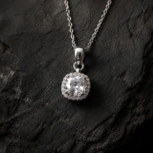 پلاک نقره عیار 925 با آبکاری طلا سفید کدN167671 - Image 3