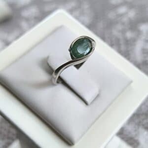 انگشتر نقره زنانه بانگین زمرد اصلی N167675 - Image 3
